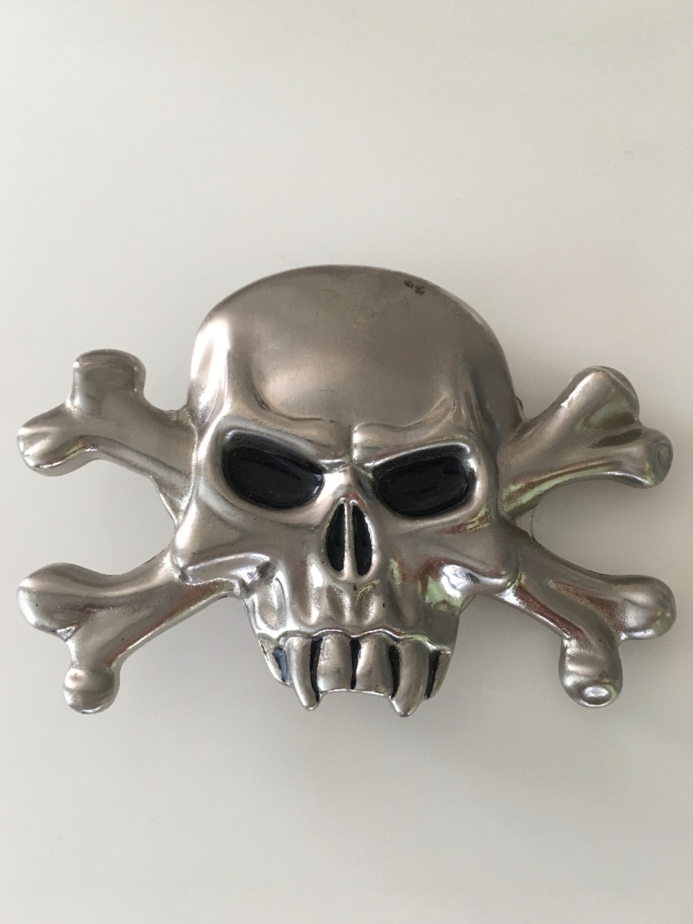 Vampire Skull & Crossbones Metal Belt Buckle
